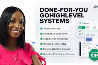 build a done for you gohighlevel system for real estate, salon or local service