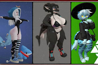 create a custom furry vrchat avatar, retexture and clothing