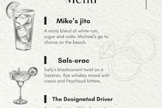 create custom cocktail menus and batching guides for your event