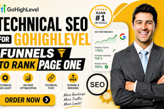 do technical SEO for gohighlevel funnels to rank page one