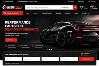 design auto part shopify store automotive store car parts automobile website