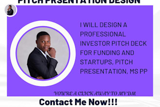 design a investor pitch deck for funding and startups, pitch presentation, ms pp