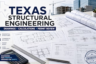 prepare engineering stamp drawings, structural calculation for texas approval
