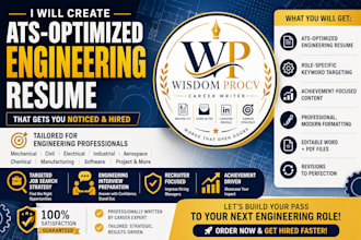 write ats engineering resumes for mechanical, electrical, civil and industrial