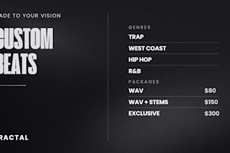 produce a custom trap, hip hop or rnb beat for you
