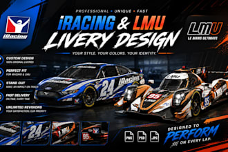design pro grade sim racing liveries for iracing and lmu
