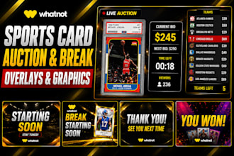 design custom whatnot sport card auction and break overlay