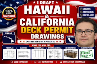 draft hawaii and california deck permit drawings