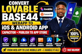 fix convert lovable webapp base44 to native IOS android app store capacitor