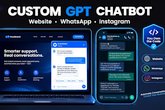 custom gpt chatbot developer, website, whatsapp and instagram ai integration