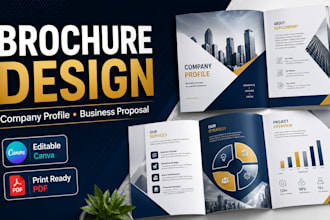 brochure design company profile proposal editable canva template print ready pdf