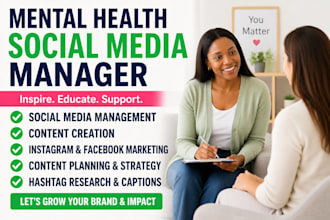 be your mental health social media manager for therapy and wellness