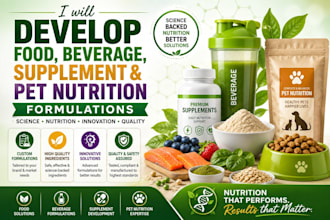 develop food, beverage, supplement and pet nutrition formulation