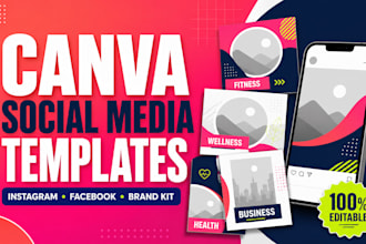 design canva fitness templates social media post instagram post branding kit