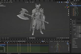3d low poly character models, weapons, rigging and animation for games