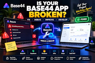 base44 expert, base44 bug fixing, base44 mvp app development, base44 debugging