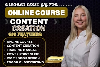 do online course content course curriculum course creation ppt video course