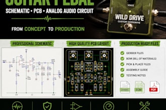 design custom guitar pedal pcb, schematic and analog audio circuit