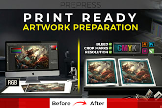 fix and prepare your artwork for digital or offset printing