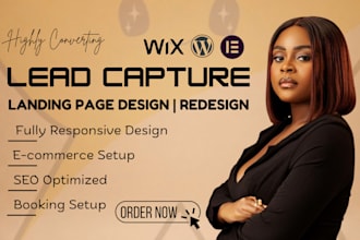design one page website, lead capture page, wordpress landing page design