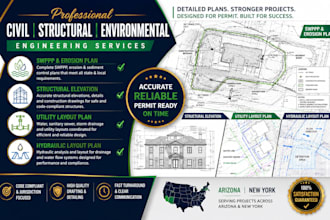 swppp erosion plan structural elevation utility hydraulic layout plan arizona ny