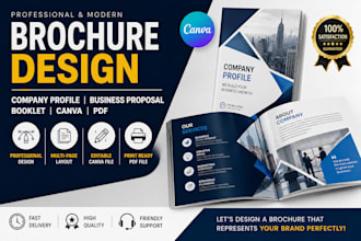 brochure design company profile business proposal canva booklet template pdf