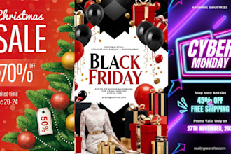 design black friday, cyber monday, halloween, new year sales flyer banner poster
