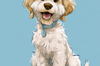 make disney pet portrait illustration