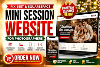design a pixieset website for holiday mini sessions pixieset website design