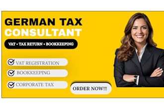 do german vat, tax return, income tax, corporate  tax and bookkeeping