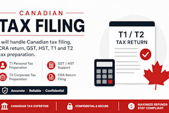 do canada tax filing, cra return, gst, hst compliance, t1 and t2 tax preparation