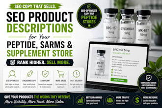 write SEO product descriptions for your peptide, sarms and supplement store