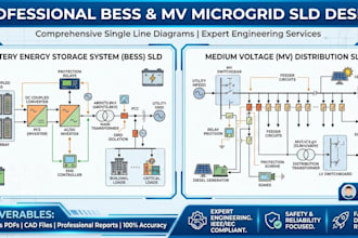 design bess microgrid and mv sld plans