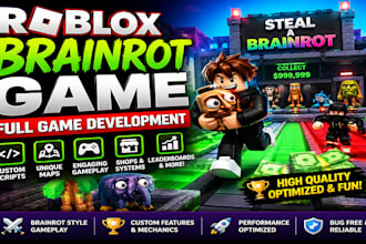 create a roblox steal a brainrot game, simulator and full game