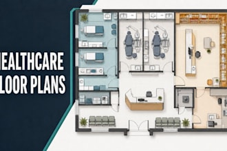 draw medical, dental, pharmacy floor plan with equipment and furniture layouts