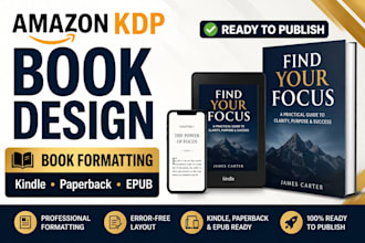 design and format your amazon KDP ebook, paperback book and kindle book design