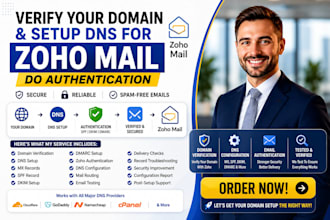 verify your domain and setup dns for zoho mail and authentication