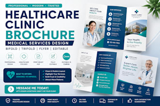 design a healthcare clinic brochure, bifold, trifold flyer in canva