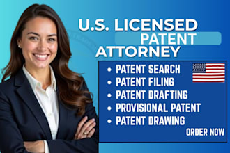 draft and file your US patent application as a licensed patent attorney