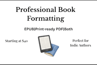 format your manuscript as an ebook or print ready PDF
