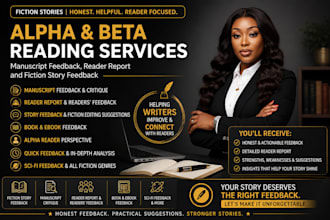 be your alpha reader for fiction non fiction ebook and manuscript critique