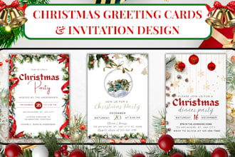 design christmas party invitation card new year greeting card invitation design