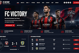 design a football club website using framer and duda