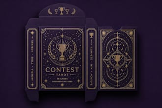 design card game packaging, mailer box, mpc tuck box, rigid magnetic box mockup