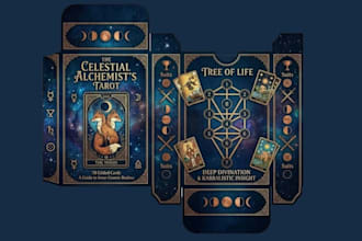 design card game packaging, tuck box, deck box, box dieline, 3d box mockup