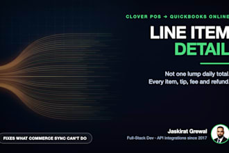 sync clover pos to quickbooks with full line item detail
