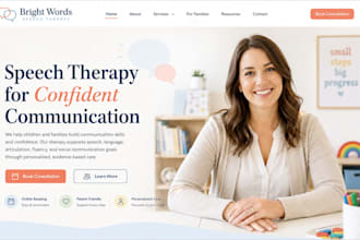 design squarespace speech therapy clinic website with online booking