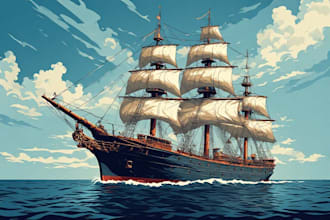 create ship oil painting for you