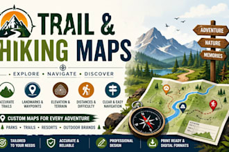 create clear, accurate trail and hiking maps for parks, resorts, outdoor brand