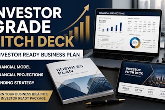design investor grade pitch deck, startup pitch deck, powerpoint presentation